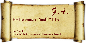 Frischman Amália névjegykártya